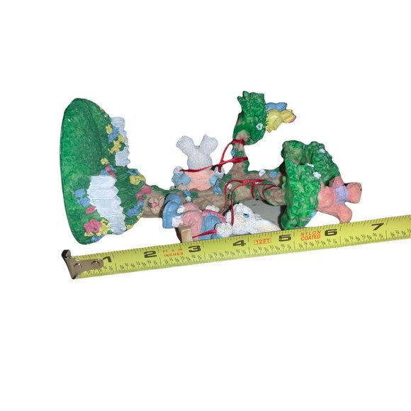Tabletop Easter Decor- Rabbits Swinging in Tree - Picture 8 of 9